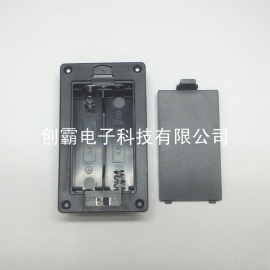 供应2节5号带边抠盖环保黑色电池盒 AA电池盒