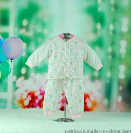 直供 婴幼儿服装 丹瑞 纯棉 保暖 聪明兔条纹桃心两件套