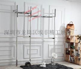 埃菲精工AL013不锈钢上墙展示架方管立柱靠墙架
