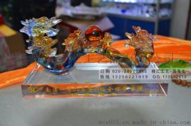 九龙如意摆件，广州琉璃商务礼品，琉璃工艺品摆件，北京琉璃商务礼品，琉璃吉祥如意摆件，银行年会礼品定做