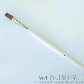 棕色化纤丝毛铜镀金管珍珠白木杆画笔