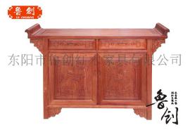 两门两斗备餐柜定做红木家具图片、东阳木雕款式、古典家具价格