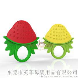 厂家生产批发婴儿用品草霉牙胶,宝宝硅胶咬胶,磨牙棒,咬咬乐