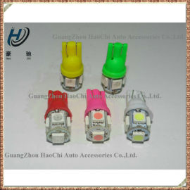 厂家直销 t10 5SMD 5050 12v汽车仪表灯 白红蓝黄绿 LED示宽灯
