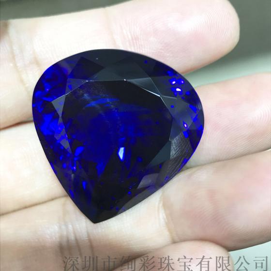 绚彩珠宝101.8克拉海洋之心坦桑石泰坦尼克号电影原款投资收藏级