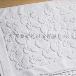 梦妃丝厂家定制地巾32线纯棉白色酒店地巾提花防滑加厚地酒店地巾