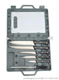 KA0009  优质不锈钢 ABS柄 7件套厨房套刀带箱  家用厨具