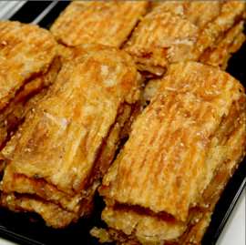 鳕鱼片原料_盛旭休闲零食现烤芝麻长条鳕鱼片原料批发