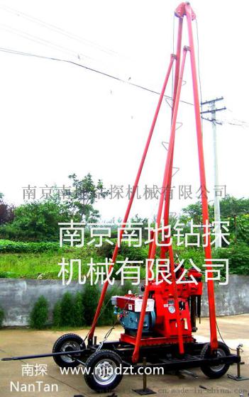 塔机一体钻机（推荐）（1-200米勘探钻机，T4-SJ-4型四轮拖挂底座及人字形钻塔）