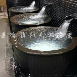 景德镇泡澡缸厂家 定做口径一米温泉泡澡缸 陶瓷洗浴缸 澡堂大缸