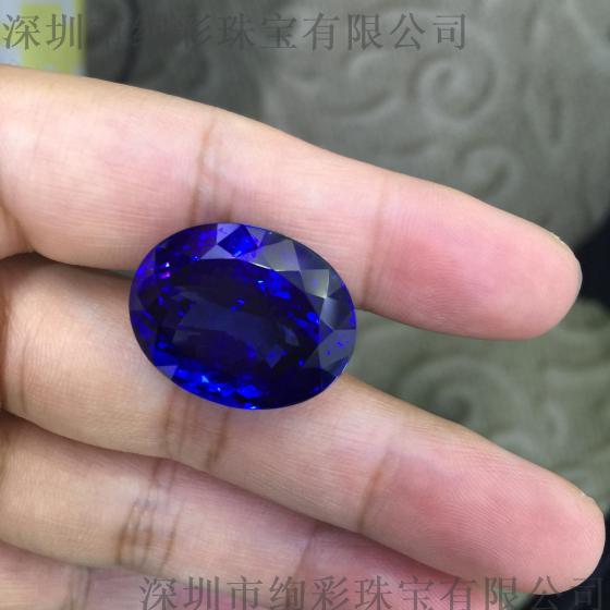 椭圆型46.305克拉收藏级坦桑石,可以加工定做坦桑石 项链