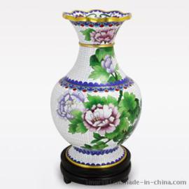 京锐景泰蓝10寸石榴瓶