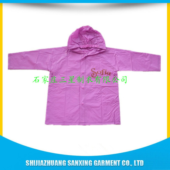 卡通公主印图款雨衣，儿童PVC雨衣