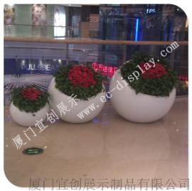高档小区商场玻璃钢花缸花盆花瓶道具