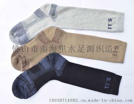 佛山厂家批发订制军用长筒羊毛袜厚款毛圈底军袜粗针 批发订制