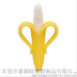 食品级硅胶婴儿牙胶 香蕉形状磨牙牙胶