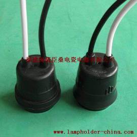 厂家直供 黑色带线胶木灯头灯座 E27