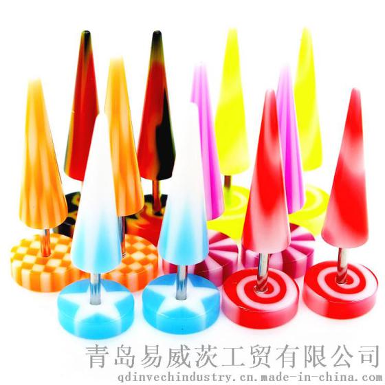 速卖通Ebay热销亚克力尖锥假耳廓 黑色橡皮圈耳环耳廓