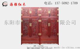 海强红木山水顶箱柜缅甸花梨