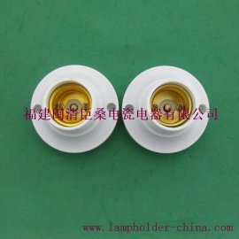 厂家直供 白色圆盘胶木灯头灯座 E27