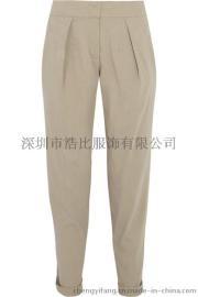 2015浩比新款女性休闲时尚商务正装杏花色细脚裤直筒裤