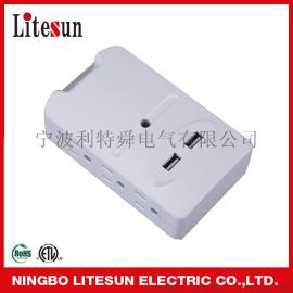 LA-7S USB美式转换插座，带雷击保护，带焦耳，2.1A/1.1A