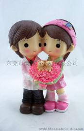 30120-抱花情侣 成都市 石膏彩绘白胚公仔娃娃批发