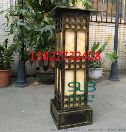 中式大门口灯小区花园石柱立柱灯仿云石柱头灯定做户外仿古铜景观灯不锈钢草坪灯