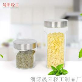 粗口方底储物瓶 透明易清洁.玻璃材质 花茶玻璃瓶  厂家直销 外贸出口