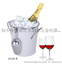双提手金属冰桶啤酒冰桶带盖带冰勺带不锈钢圈