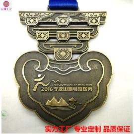 锌合金仿古奖牌定做厂家 海南马拉松奖牌设计制作